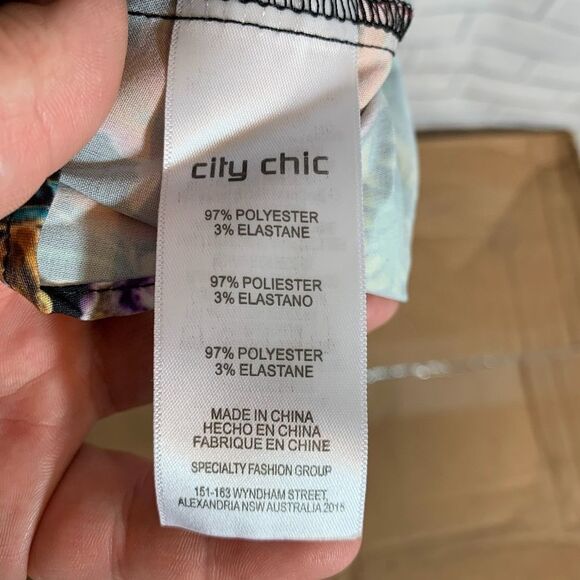 City Chic Zip Front Side Pleat Tunic Sz XXL/24 - Picture 4 of 5